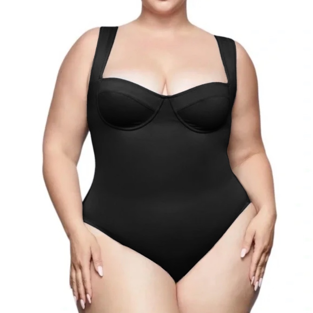 SKIMS - Signature Swim Underwire Onyx Black One Piece - 4X